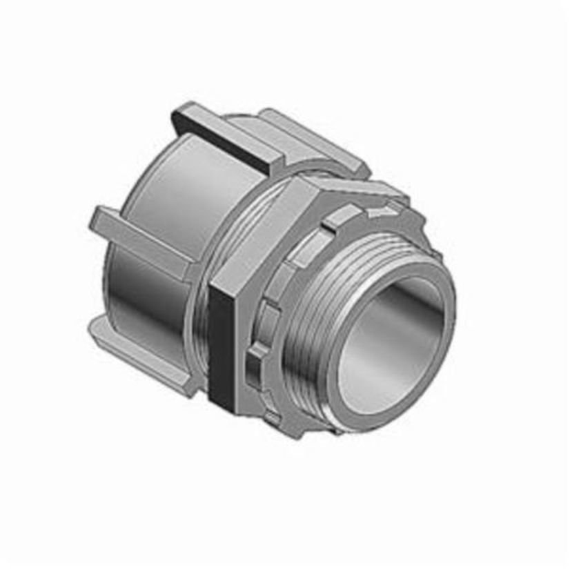 T&B 5334-TB Insulated Straight Conduit Connector, 1 in Trade, Steel, Chromate Coated/Electro-Zinc Plated